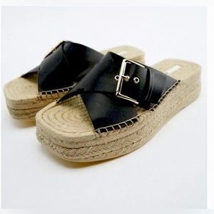 Zara jute wedge sandals